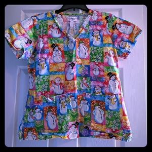 Snowman scrub top